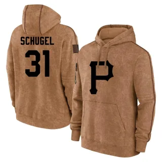 Men's Pittsburgh Pirates A.J. Schugel Brown 2023 Salute to Service Club Pullover Hoodie