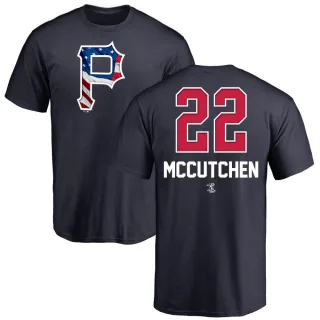 Men's Pittsburgh Pirates Andrew McCutchen Navy Name and Number Banner Wave T-Shirt