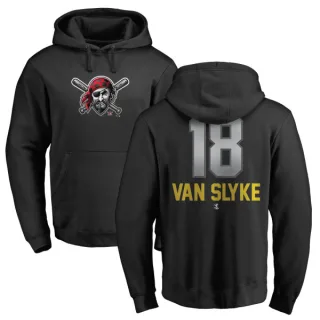 Men's Pittsburgh Pirates Andy Van Slyke Black Branded Midnight Mascot Pullover Hoodie -