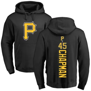 Men's Pittsburgh Pirates Aroldis Chapman Black Backer Pullover Hoodie