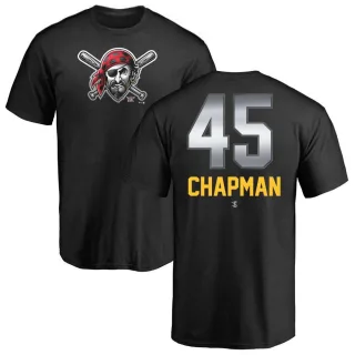 Men's Pittsburgh Pirates Aroldis Chapman Black Midnight Mascot T-Shirt