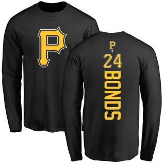 Men's Pittsburgh Pirates Barry Bonds Black Backer Long Sleeve T-Shirt