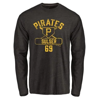 Men's Pittsburgh Pirates Beau Sulser Black Base Runner Long Sleeve T-Shirt