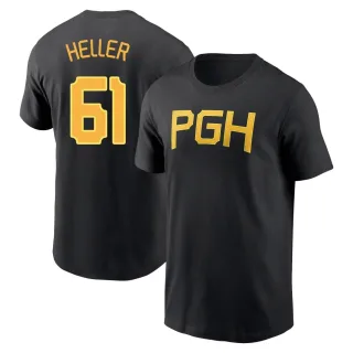 Men's Pittsburgh Pirates Ben Heller Black 2023 City Connect Wordmark T-Shirt