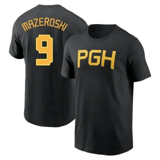 Men's Pittsburgh Pirates Bill Mazeroski Black 2023 City Connect Wordmark T-Shirt