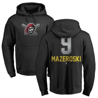 Men's Pittsburgh Pirates Bill Mazeroski Black Branded Midnight Mascot Pullover Hoodie -