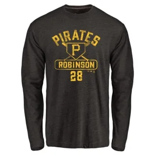 Men's Pittsburgh Pirates Bill Robinson Black Base Runner Long Sleeve T-Shirt