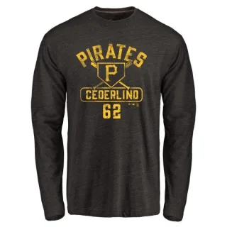 Men's Pittsburgh Pirates Blake Cederlind Black Base Runner Long Sleeve T-Shirt