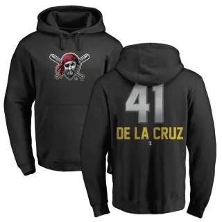 Men's Pittsburgh Pirates Bryan De La Cruz Black Branded Midnight Mascot Pullover Hoodie -