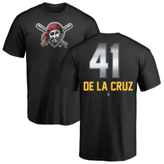 Men's Pittsburgh Pirates Bryan De La Cruz Black Midnight Mascot T-Shirt