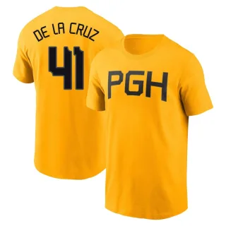 Men's Pittsburgh Pirates Bryan De La Cruz Gold 2023 City Connect T-Shirt