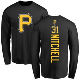 Men's Pittsburgh Pirates Cal Mitchell Black Backer Long Sleeve T-Shirt