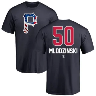 Men's Pittsburgh Pirates Carmen Mlodzinski Navy Name and Number Banner Wave T-Shirt