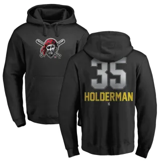 Men's Pittsburgh Pirates Colin Holderman Black Branded Midnight Mascot Pullover Hoodie -