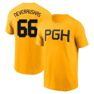 Men's Pittsburgh Pirates Dovydas Neverauskas Gold 2023 City Connect T-Shirt