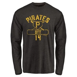 Men's Pittsburgh Pirates Ed Ott Black Base Runner Long Sleeve T-Shirt