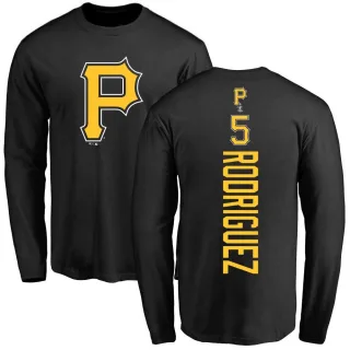 Men's Pittsburgh Pirates Endy Rodriguez Black Backer Long Sleeve T-Shirt