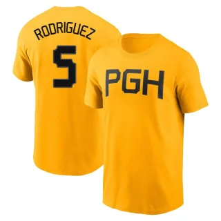 Men's Pittsburgh Pirates Endy Rodriguez Gold 2023 City Connect T-Shirt