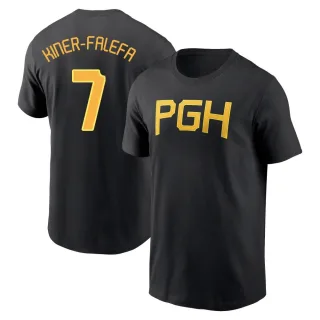 Men's Pittsburgh Pirates Isiah Kiner-Falefa Black 2023 City Connect Wordmark T-Shirt