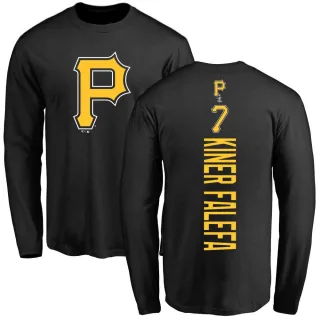 Men's Pittsburgh Pirates Isiah Kiner-Falefa Black Backer Long Sleeve T-Shirt