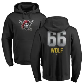 Men's Pittsburgh Pirates Jackson Wolf Black Branded Midnight Mascot Pullover Hoodie -