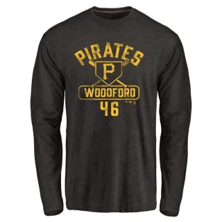 Men's Pittsburgh Pirates Jake Woodford Black Base Runner Long Sleeve T-Shirt