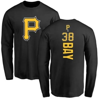 Men's Pittsburgh Pirates Jason Bay Black Backer Long Sleeve T-Shirt