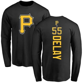 Men's Pittsburgh Pirates Jason Delay Black Backer Long Sleeve T-Shirt