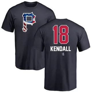 Men's Pittsburgh Pirates Jason Kendall Navy Name and Number Banner Wave T-Shirt