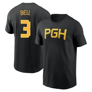 Men's Pittsburgh Pirates Jay Bell Black 2023 City Connect Wordmark T-Shirt