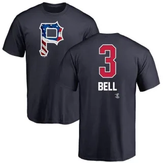 Men's Pittsburgh Pirates Jay Bell Navy Name and Number Banner Wave T-Shirt