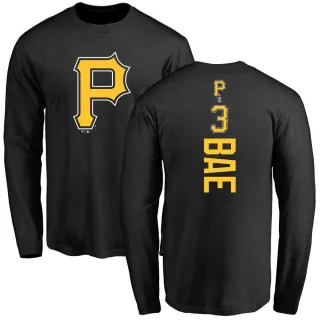 Men's Pittsburgh Pirates Ji Hwan Bae Black Backer Long Sleeve T-Shirt