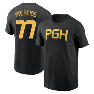 Men's Pittsburgh Pirates Joshua Palacios Black 2023 City Connect Wordmark T-Shirt