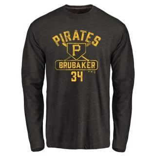 Men's Pittsburgh Pirates JT Brubaker Black Base Runner Long Sleeve T-Shirt