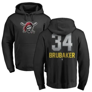 Men's Pittsburgh Pirates JT Brubaker Black Branded Midnight Mascot Pullover Hoodie -