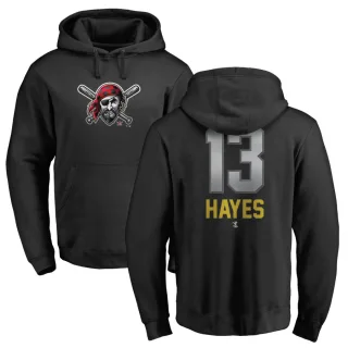 Men's Pittsburgh Pirates Ke'Bryan Hayes Black Branded Midnight Mascot Pullover Hoodie -