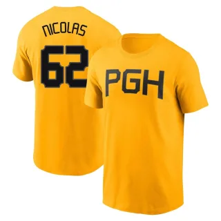 Men's Pittsburgh Pirates Kyle Nicolas Gold 2023 City Connect T-Shirt