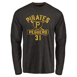 Men's Pittsburgh Pirates Liover Peguero Black Base Runner Long Sleeve T-Shirt