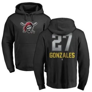 Men's Pittsburgh Pirates Marco Gonzales Black Branded Midnight Mascot Pullover Hoodie -