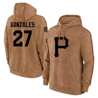 Men's Pittsburgh Pirates Marco Gonzales Brown 2023 Salute to Service Club Pullover Hoodie