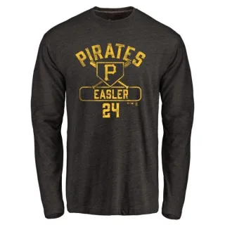 Men's Pittsburgh Pirates Mike Easler Black Base Runner Long Sleeve T-Shirt