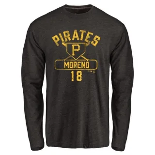 Men's Pittsburgh Pirates Omar Moreno Black Base Runner Long Sleeve T-Shirt