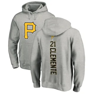 Men's Pittsburgh Pirates Roberto Clemente Ash Backer Pullover Hoodie