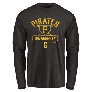 Men's Pittsburgh Pirates Travis Swaggerty Black Base Runner Long Sleeve T-Shirt