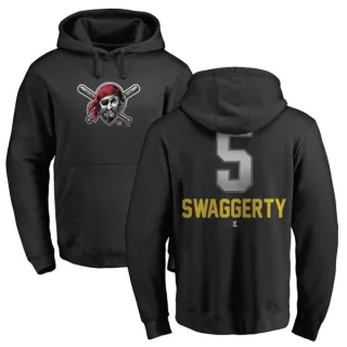 Men's Pittsburgh Pirates Travis Swaggerty Black Branded Midnight Mascot Pullover Hoodie -