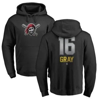 Men's Pittsburgh Pirates Tristan Gray Black Branded Midnight Mascot Pullover Hoodie -