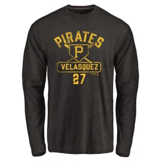 Men's Pittsburgh Pirates Vince Velasquez Black Base Runner Long Sleeve T-Shirt