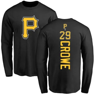 Men's Pittsburgh Pirates Wil Crowe Black Backer Long Sleeve T-Shirt