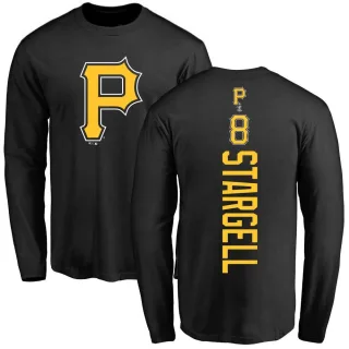 Men's Pittsburgh Pirates Willie Stargell Black Backer Long Sleeve T-Shirt