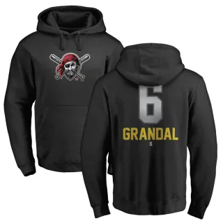 Men's Pittsburgh Pirates Yasmani Grandal Black Branded Midnight Mascot Pullover Hoodie -